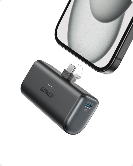Anker Nano Power Bank Built-In with USB-C Connector | A1653H11 | 5000 mAh | Black