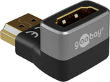 Goobay HDMI Angled Adapter 270° Vertical, 8K @ 60 Hz, Gold-Plated | 72011