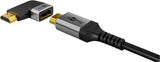 Goobay HDMI Angled Adapter 270° Horizontal, 8K @ 60 Hz, Gold-Plated, Black/Silver | 72012