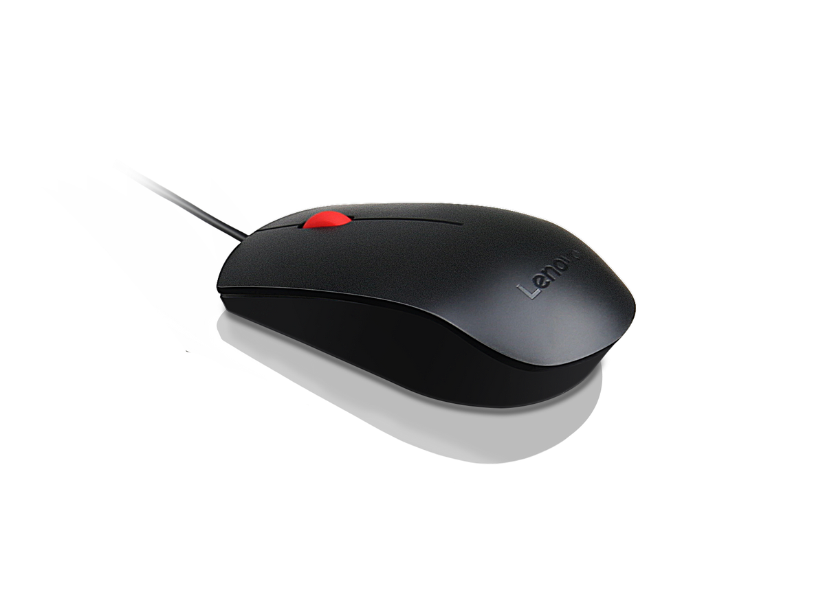 Lenovo Essential USB Wired Mouse, 1600 DPI, 1.8 m, 3 Buttons, Black | Lenovo | Essential USB Mouse | wired | Optical sensor | Black