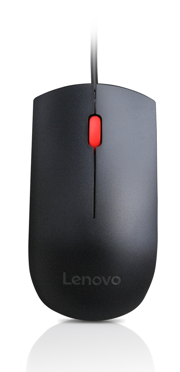 Lenovo Essential USB Wired Mouse, 1600 DPI, 1.8 m, 3 Buttons, Black | Lenovo | Essential USB Mouse | wired | Optical sensor | Black
