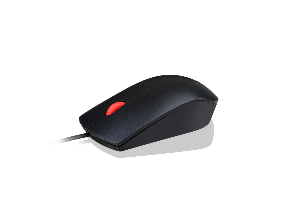 Lenovo Essential USB Wired Mouse, 1600 DPI, 1.8 m, 3 Buttons, Black | Lenovo | Essential USB Mouse | wired | Optical sensor | Black