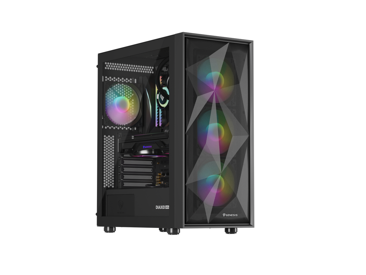 Genesis Gaming PC Case | Diaxid 605 ARGB | Midi Tower | Black