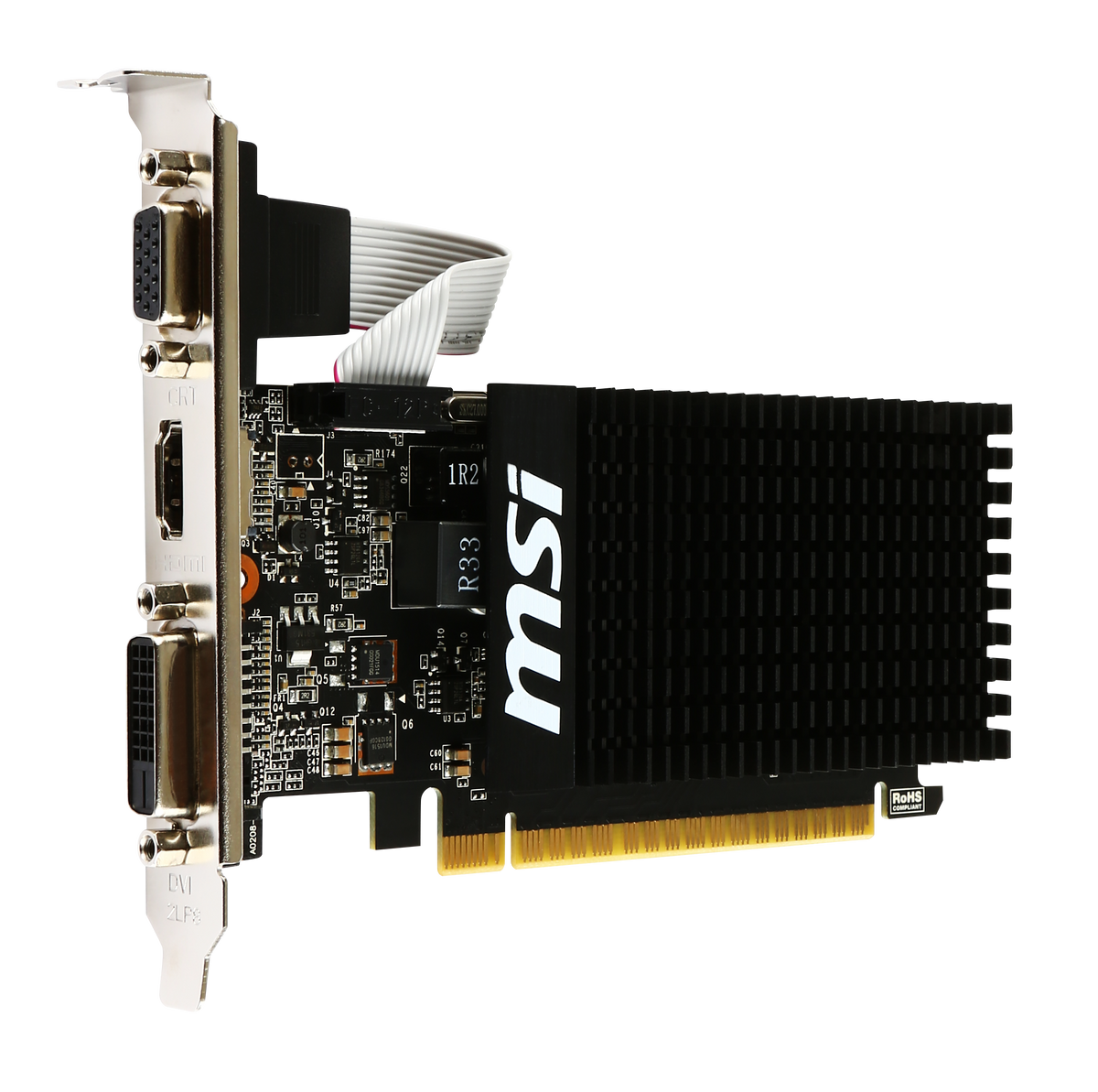 MSI | GT 710 2GD3H LP | NVIDIA | 2 GB | GeForce GT 710 | DDR3 | DVI-D ports quantity 1 | HDMI ports quantity 1 | PCI Express 2.0 x16 (uses x8) | Memory clock speed 1600 MHz | Processor frequency 954 MHz | VGA (D-Sub) ports quantity 1