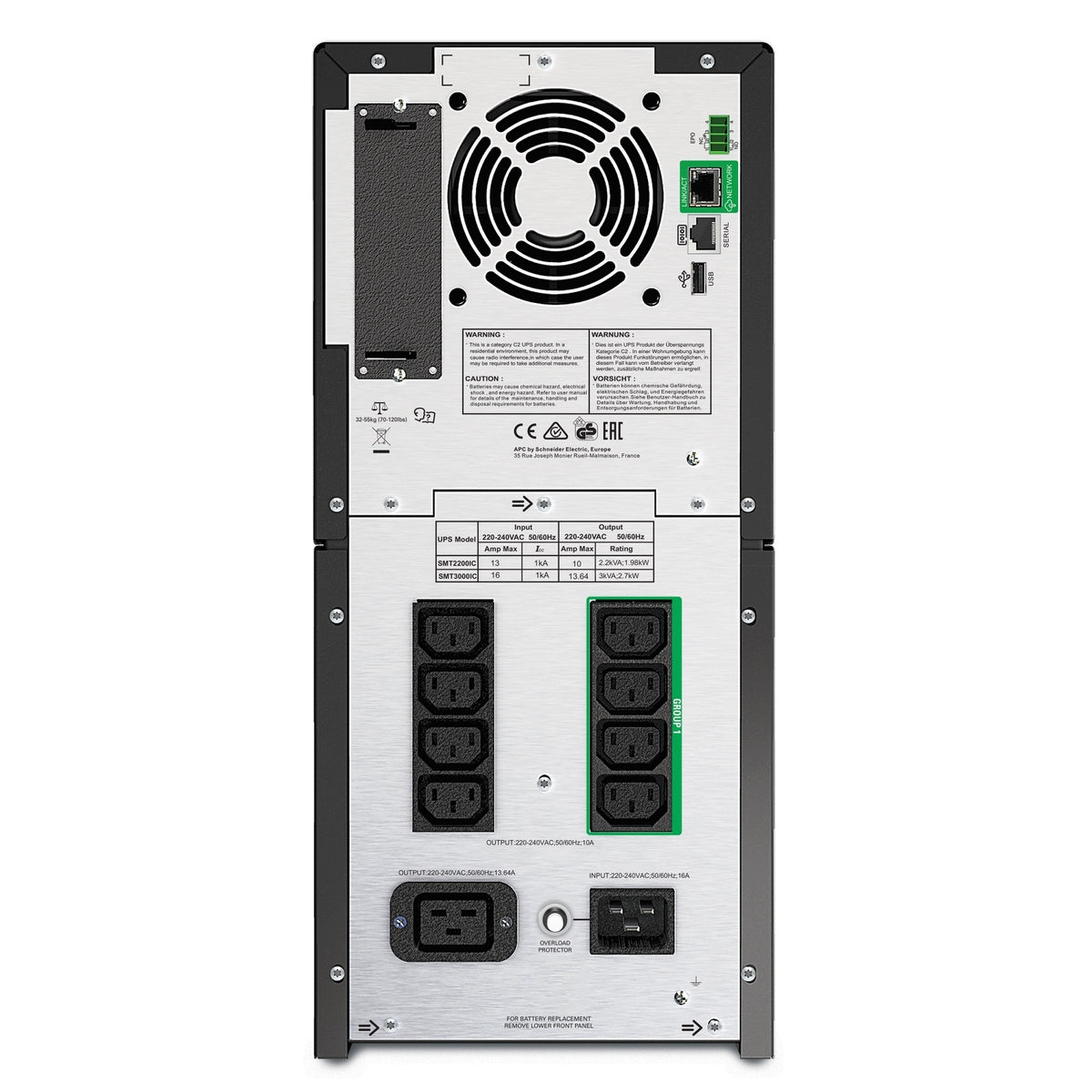 Schneider Electric Smart-UPS, Tower, SmartConnect port + SmartSlot, AVR, LCD | SMT3000IC | 3000 VA | 2700 W