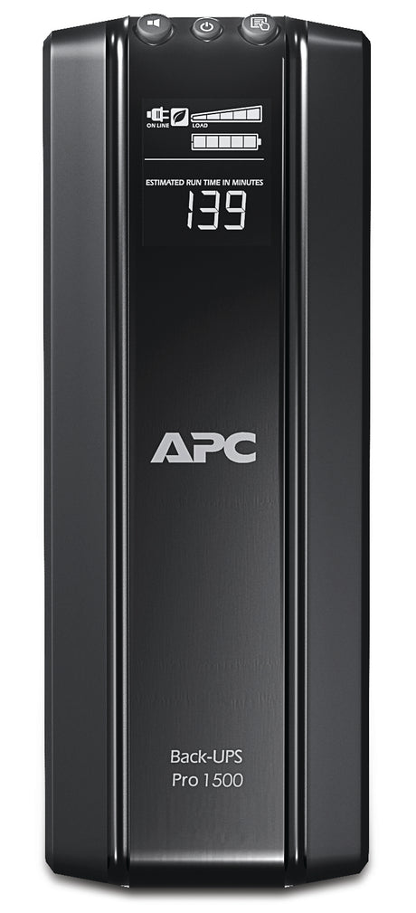 Schneider Electric APC Back-UPS Pro, Tower, 10x IEC C13 outlets, AVR, LCD, user-replaceable battery | BR1500GI | 1500 VA | 865 W | 230 V