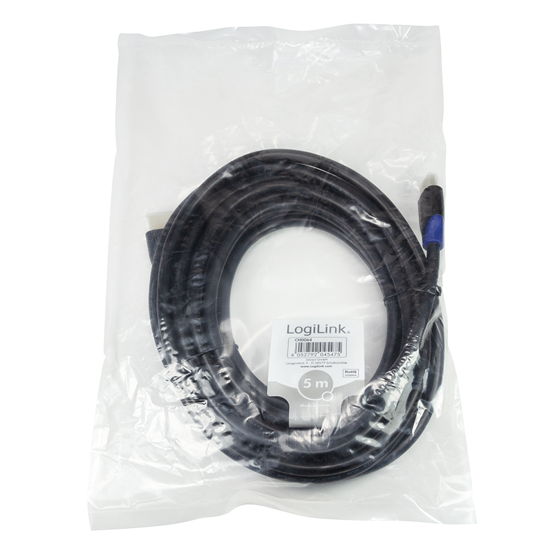 Logilink | Cable HDMI High Speed with Ethernet | CH0064 | HDMI Type A Male | HDMI Type A Male | HDMI to HDMI | 5 m