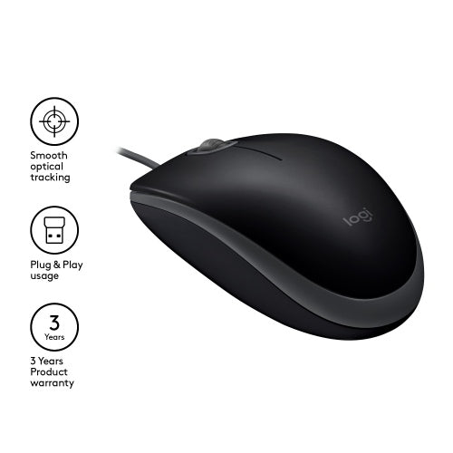 Logitech | Mouse | B110 Silent | Wired | USB | Black