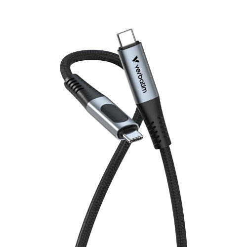 Verbatim 31849 Sync &amp; Charge Kabelis USB-C į USB-C 240W 40Gbps 120cm, Power Display, Pilka/Juoda