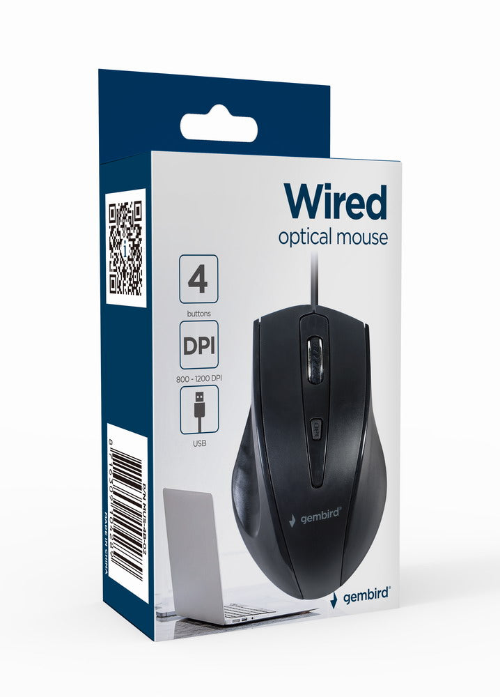 Gembird | Mouse | MUS-4B-02 | Standard | USB | Wired | Black