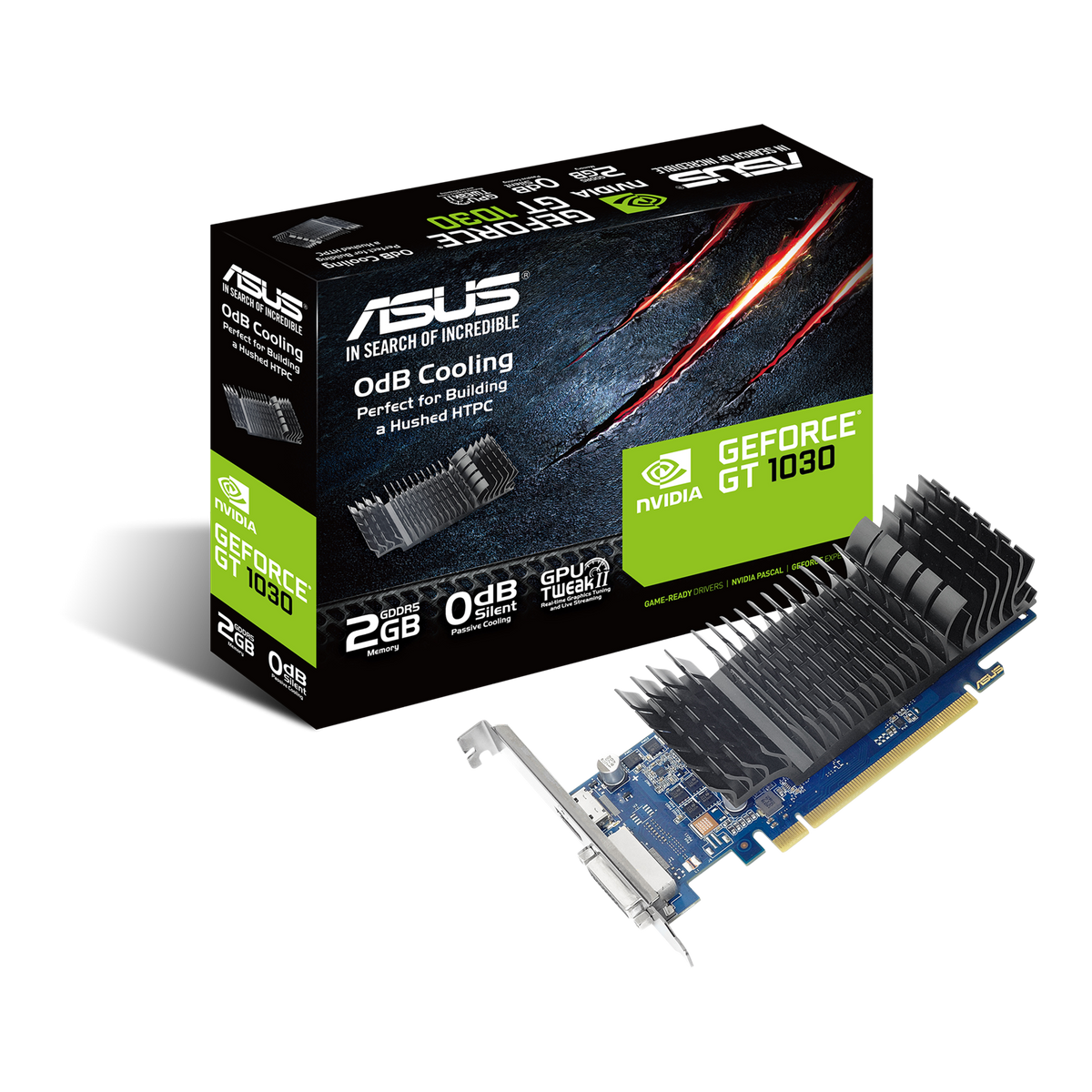 Asus | GT1030-SL-2G-BRK | NVIDIA | 2 GB | GeForce GT 1030 | GDDR5 | DVI-D ports quantity 1 | HDMI ports quantity 1 | PCI Express 3.0 | Memory clock speed 6008 MHz | Processor frequency 1506 MHz