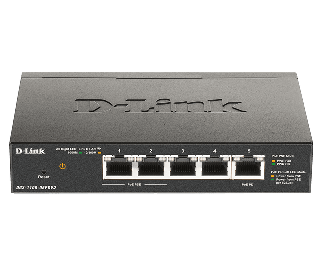 D-Link | 5-Port Gigabit PoE Smart Managed Switch and PoE Extender | DGS-1100-05PDV2 | Web managed | Desktop | Power supply type External