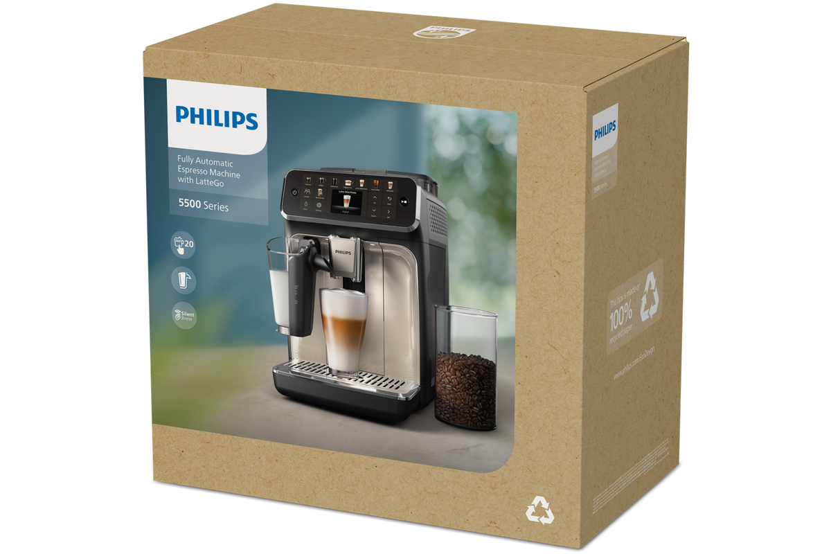 Philips | Coffee Machine | EP5549/70	 Series 5500 LatteGo | Pump pressure 15 bar | Built-in milk frother | Automatic | 1500 W | Black