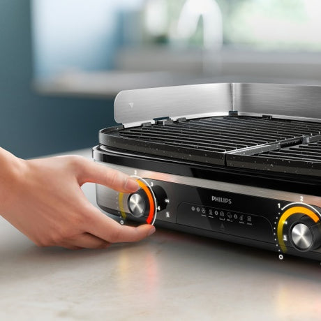 Philips HD6222/90 Table Grill, Black/Stainless Steel | Philips