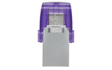 Kingston | DataTraveler | DT Micro Duo 3C | 128 GB | USB Type-C/Type-A | Purple