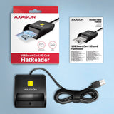 AXAGON Compact desktop USB contact Smart/ID card reader with long, USB-A cable | CRE-SM3N