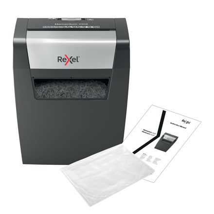 Rexel Momentum X308 Dokumentų naikiklis Particle-cut shredding 5x42mm P-3 15L, Pilka/Juoda