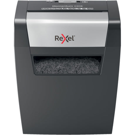 Rexel Momentum X308 Dokumentų naikiklis Particle-cut shredding 5x42mm P-3 15L, Pilka/Juoda