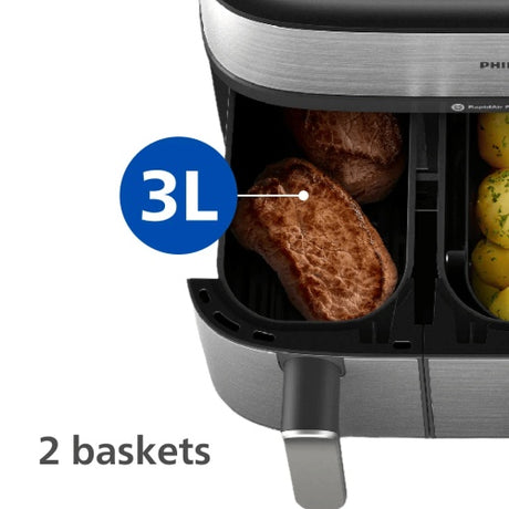 Philips 5000 Series NA555/00 Karšto oro gruzdintuvė 9 L 2750 W, Silver