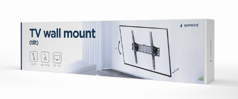 Gembird | Wall mount | WM-55T-02 | 32-55 " | Maximum weight (capacity) 40 kg | Black