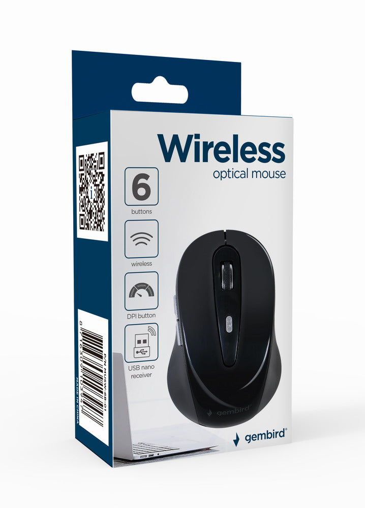 Gembird | 6-button wireless optical mouse | MUSW-6B-01 | Optical mouse | USB | Black