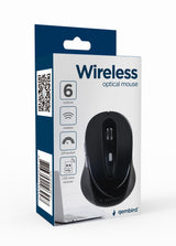 Gembird | 6-button wireless optical mouse | MUSW-6B-01 | Optical mouse | USB | Black