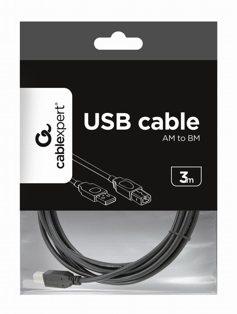 Gembird USB 2.0 kabelis USB Type A (male) į USB Type B (male), 3 m