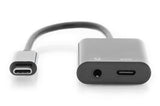 Digitus | USB Type-C adapter/Converter, Type-C to USB Type-C with 3.5mm stereo | AK-300400-002-S