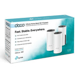 TP-LINK | Whole Home Mesh WiFi System | Deco M4 (3-Pack) | 802.11ac | 300+867 Mbit/s | 10/100/1000 Mbit/s | Ethernet LAN (RJ-45) ports 2 | Mesh Support Yes | MU-MiMO Yes | No mobile broadband | Antenna type 2xInternal | No