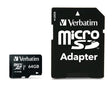 Verbatim 47042 Pro U3 Micro SDXC Atminties kortelė 64GB + microSD į SD Adapteris