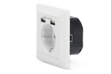 Digitus Safety socket for flush mounting with 2 USB ports | DA-70613