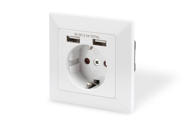 Digitus Safety socket for flush mounting with 2 USB ports | DA-70613