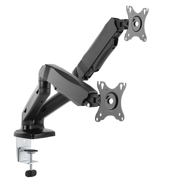 ICY BOX IB-MS304-T, Monitor stand with desk mounted base, for two screens, size up to 27'' | Raidsonic