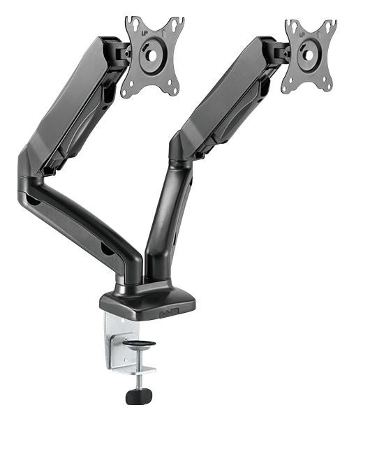 ICY BOX IB-MS304-T, Monitor stand with desk mounted base, for two screens, size up to 27'' | Raidsonic