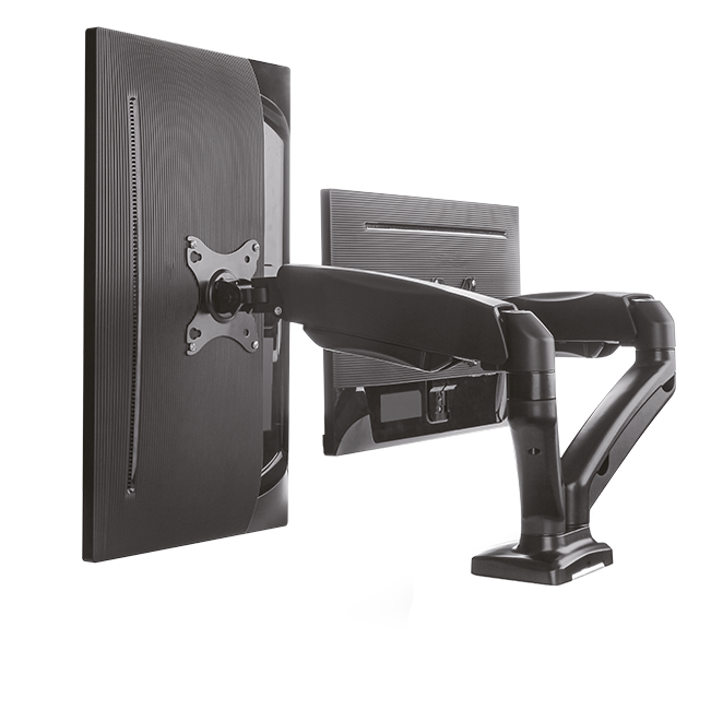 ICY BOX IB-MS304-T, Monitor stand with desk mounted base, for two screens, size up to 27'' | Raidsonic