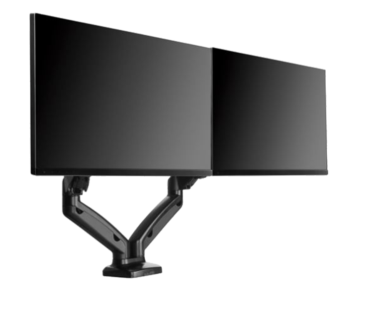 ICY BOX IB-MS304-T, Monitor stand with desk mounted base, for two screens, size up to 27'' | Raidsonic