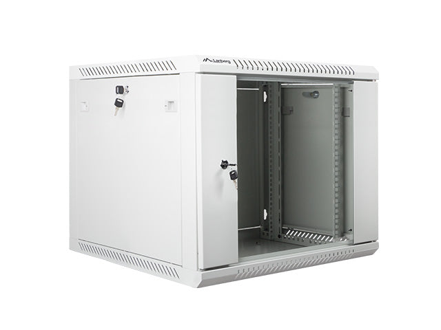 Lanberg | Rack cabinet 19" wall-mount 9U/600x600 (flat pack) with glass door | WF01-6609-10S | Grey