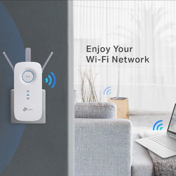 TP-LINK | Extender | RE450 | 802.11ac | 2.4GHz/5GHz | 450+1300 Mbit/s | 10/100/1000 Mbit/s | Ethernet LAN (RJ-45) ports 1 | MU-MiMO No | no PoE | Antenna type 3xExternal