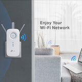 TP-LINK | Extender | RE450 | 802.11ac | 2.4GHz/5GHz | 450+1300 Mbit/s | 10/100/1000 Mbit/s | Ethernet LAN (RJ-45) ports 1 | MU-MiMO No | no PoE | Antenna type 3xExternal