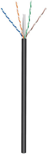 Goobay Outdoor Network Cable | CAT 6 U/UTP | AWG 24/1 | Cable length: 100 m | Black