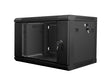 Lanberg | Rack cabinet 19" wall-mount 6U/600x450 (flat pack) with glass door V2 | WF01-6406-10B | Black