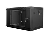 Lanberg | Rack cabinet 19" wall-mount 6U/600x450 (flat pack) with glass door V2 | WF01-6406-10B | Black