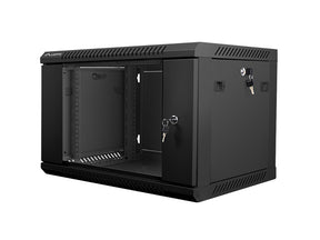Lanberg | Rack cabinet 19" wall-mount 6U/600x450 (flat pack) with glass door V2 | WF01-6406-10B | Black