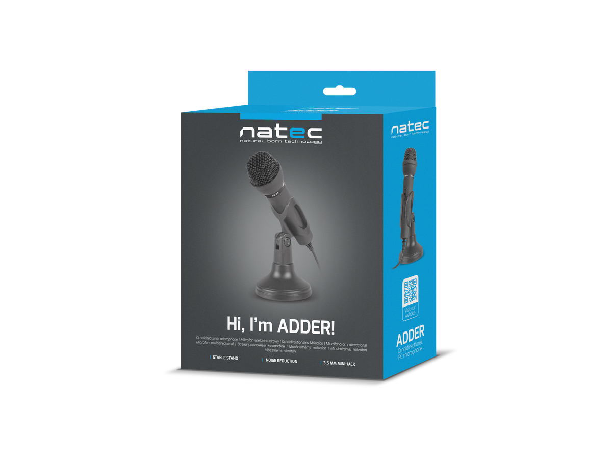 Natec | Microphone | NMI-0776 Adder | Black | Wired