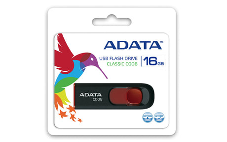 ADATA | C008 | 16 GB | USB 2.0 | Black/Red
