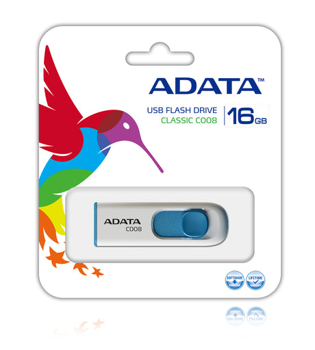 ADATA C008 USB atmintinė 16GB USB Type-A 2.0, Blue/White