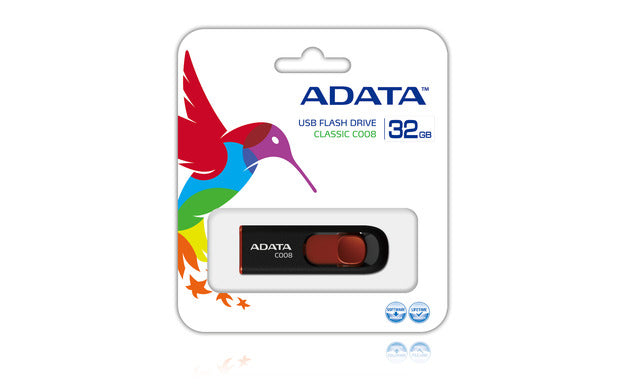 ADATA | C008 | 32 GB | USB Type-A | Black/Red
