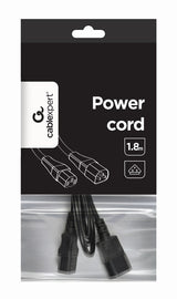 Cablexpert | PC-189-VDE power extension cable 1.8 meter | Black | C14 coupler | C14 coupler