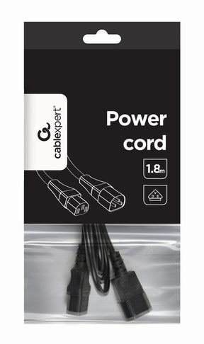 Cablexpert | PC-189-VDE power extension cable 1.8 meter | Black | C14 coupler | C14 coupler