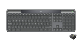 Logitech Signature Slim Solar+ K980 for Business Belaidė klaviatūra, RF+Bluetooth, US Int, Graphite